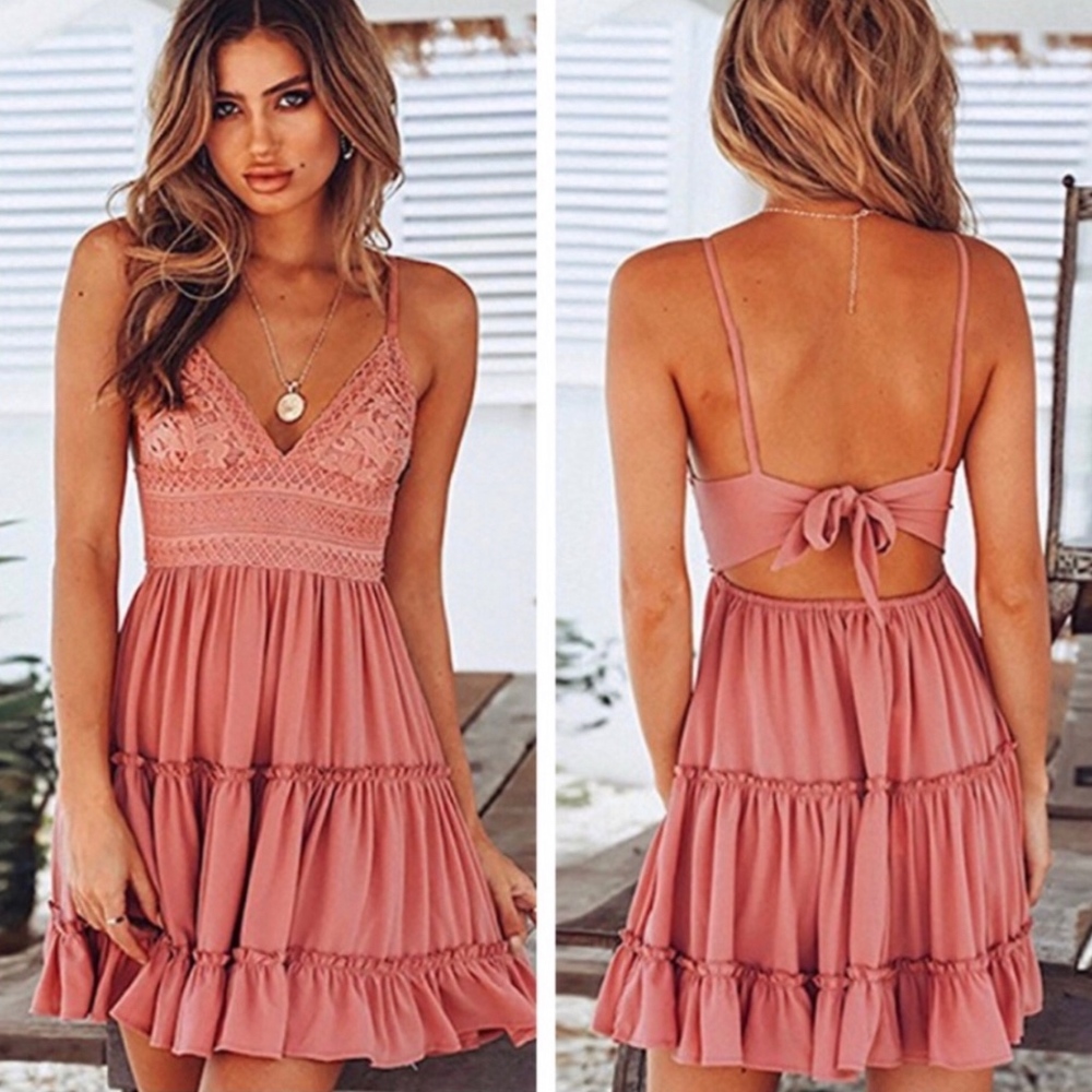 SARAH Cami Dress - PINK - Picture 1 of 5